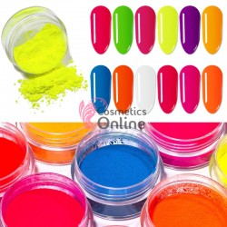 Decoratiuni pentru unghii DC014 din pigmenti neon colorati, set 12 bucati
